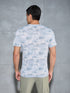 Men Abstract Print Slim Fit Crew Neck T-shirt with TECHNO COOL+