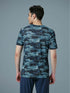 Men Abstract Print Slim Fit Crew Neck T-shirt with TECHNO COOL+
