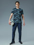 Men Abstract Print Slim Fit Crew Neck T-shirt with TECHNO COOL+