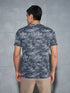 Men Abstract Print Slim Fit Crew Neck T-shirt with TECHNO COOL+
