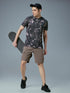 Men Abstract Print Slim Fit Crew Neck T-shirt with TECHNO COOL+