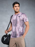 Men Abstract Print Slim Fit Crew Neck T-shirt with TECHNO COOL+