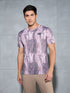 Men Abstract Print Slim Fit Crew Neck T-shirt with TECHNO COOL+