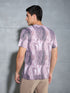 Men Abstract Print Slim Fit Crew Neck T-shirt with TECHNO COOL+