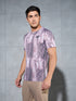 Men Abstract Print Slim Fit Crew Neck T-shirt with TECHNO COOL+