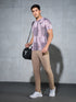 Men Abstract Print Slim Fit Crew Neck T-shirt with TECHNO COOL+