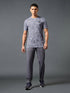 Men Abstract Print Slim Fit Crew Neck T-shirt with TECHNO COOL+