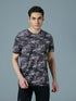 Men Abstract Print Slim Fit Crew Neck T-shirt with TECHNO COOL+