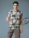Men Abstract Print Slim Fit Crew Neck T-shirt with TECHNO COOL+