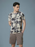 Men Abstract Print Slim Fit Crew Neck T-shirt with TECHNO COOL+