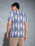 Men Abstract Print Slim Fit Crew Neck T-shirt with TECHNO COOL+