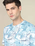 Men Abstract Print Slim Fit Crew Neck T-shirt with TECHNO COOL+