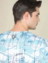 Men Abstract Print Slim Fit Crew Neck T-shirt with TECHNO COOL+