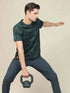 Men Abstract Print Slim Fit Crew Neck T-shirt with TECHNO COOL+