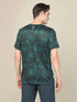 Men Abstract Print Slim Fit Crew Neck T-shirt with TECHNO COOL+