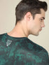 Men Abstract Print Slim Fit Crew Neck T-shirt with TECHNO COOL+