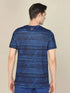 Men Abstract Print Slim Fit Crew Neck T-shirt with TECHNO COOL+