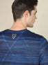 Men Abstract Print Slim Fit Crew Neck T-shirt with TECHNO COOL+