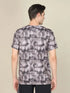 Men Abstract Print Slim Fit Crew Neck T-shirt with TECHNO COOL+