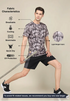 Men Abstract Print Slim Fit Crew Neck T-shirt with TECHNO COOL+