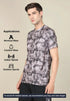 Men Abstract Print Slim Fit Crew Neck T-shirt with TECHNO COOL+