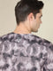 Men Abstract Print Slim Fit Crew Neck T-shirt with TECHNO COOL+