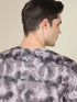Men Abstract Print Slim Fit Crew Neck T-shirt with TECHNO COOL+
