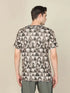 Men Abstract Print Slim Fit Crew Neck T-shirt with TECHNO COOL+