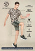 Men Abstract Print Slim Fit Crew Neck T-shirt with TECHNO COOL+