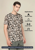 Men Abstract Print Slim Fit Crew Neck T-shirt with TECHNO COOL+