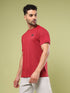 Men Solid Slim Fit Crew Neck T-shirt with DOUBLE COOL