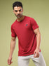 Men Solid Slim Fit Crew Neck T-shirt with DOUBLE COOL