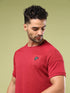Men Solid Slim Fit Crew Neck T-shirt with DOUBLE COOL