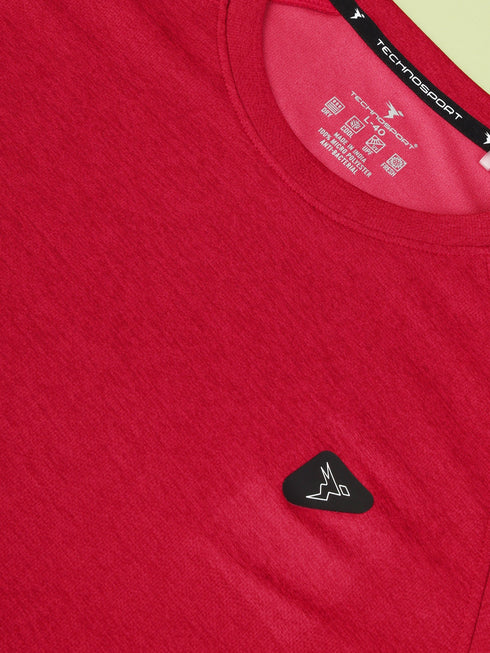 Men Solid Slim Fit Crew Neck T-shirt with DOUBLE COOL