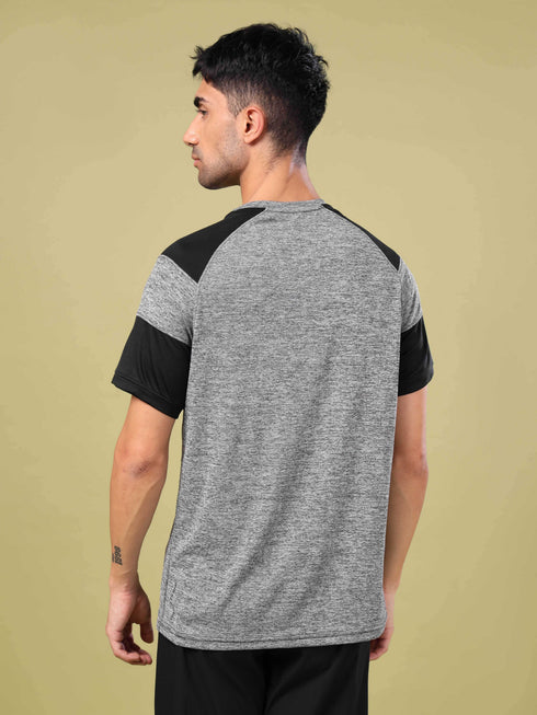 Men Solid Slim Fit Crew Neck T-shirt with DOUBLE COOL