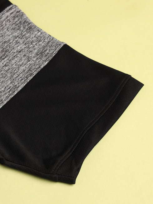 Men Solid Slim Fit Crew Neck T-shirt with DOUBLE COOL