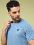 Men Solid Slim Fit Crew Neck T-shirt with DOUBLE COOL
