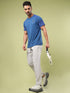 Men Solid Slim Fit Crew Neck T-shirt with DOUBLE COOL