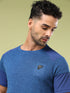 Men Solid Slim Fit Crew Neck T-shirt with DOUBLE COOL