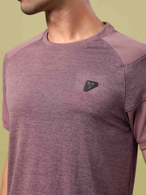 Men Solid Slim Fit Crew Neck T-shirt with DOUBLE COOL