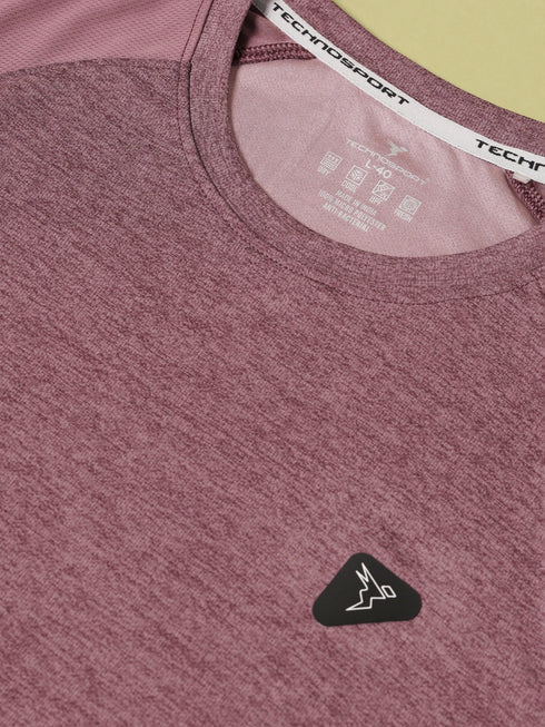 Men Solid Slim Fit Crew Neck T-shirt with DOUBLE COOL