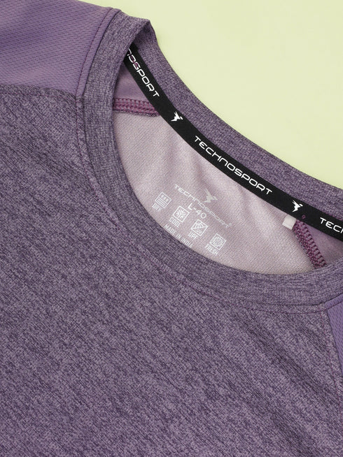 Men Solid Slim Fit Crew Neck T-shirt with DOUBLE COOL