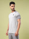 Men Solid Slim Fit Crew Neck T-shirt with DOUBLE COOL