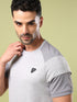 Men Solid Slim Fit Crew Neck T-shirt with DOUBLE COOL