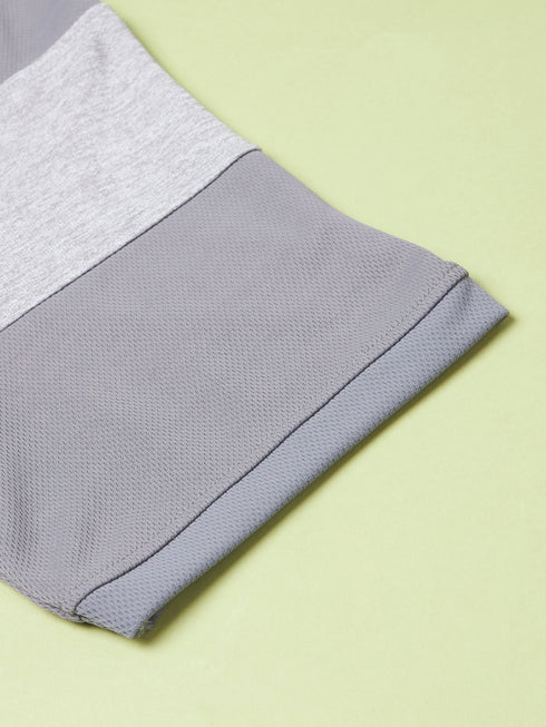 Men Solid Slim Fit Crew Neck T-shirt with DOUBLE COOL
