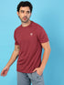 Men Solid Slim Fit Crew Neck T-shirt with DOUBLE COOL