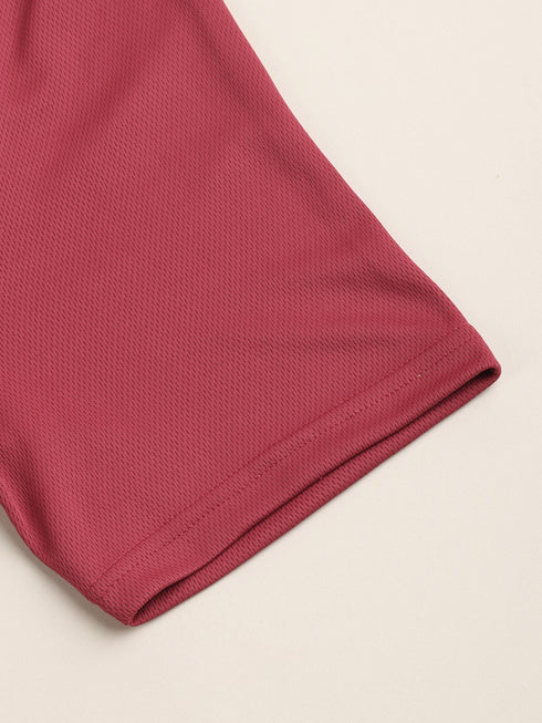 Men Solid Slim Fit Crew Neck T-shirt with DOUBLE COOL