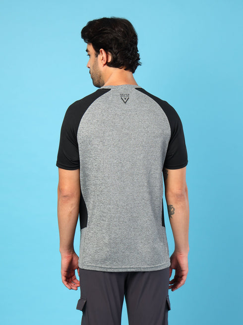 Men Solid Slim Fit Crew Neck T-shirt with DOUBLE COOL