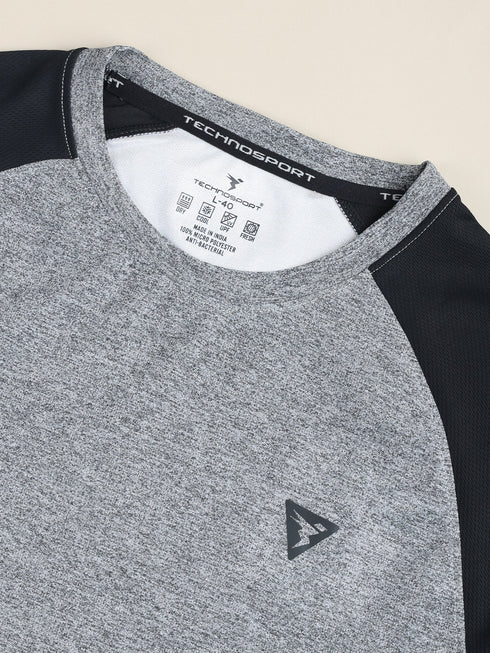 Men Solid Slim Fit Crew Neck T-shirt with DOUBLE COOL