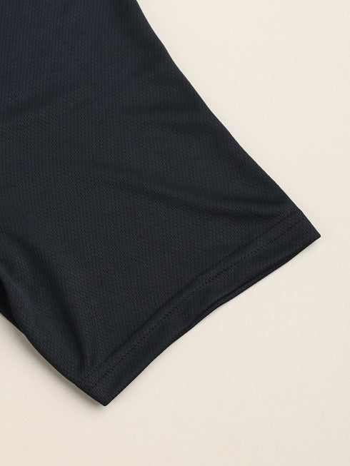 Men Solid Slim Fit Crew Neck T-shirt with DOUBLE COOL
